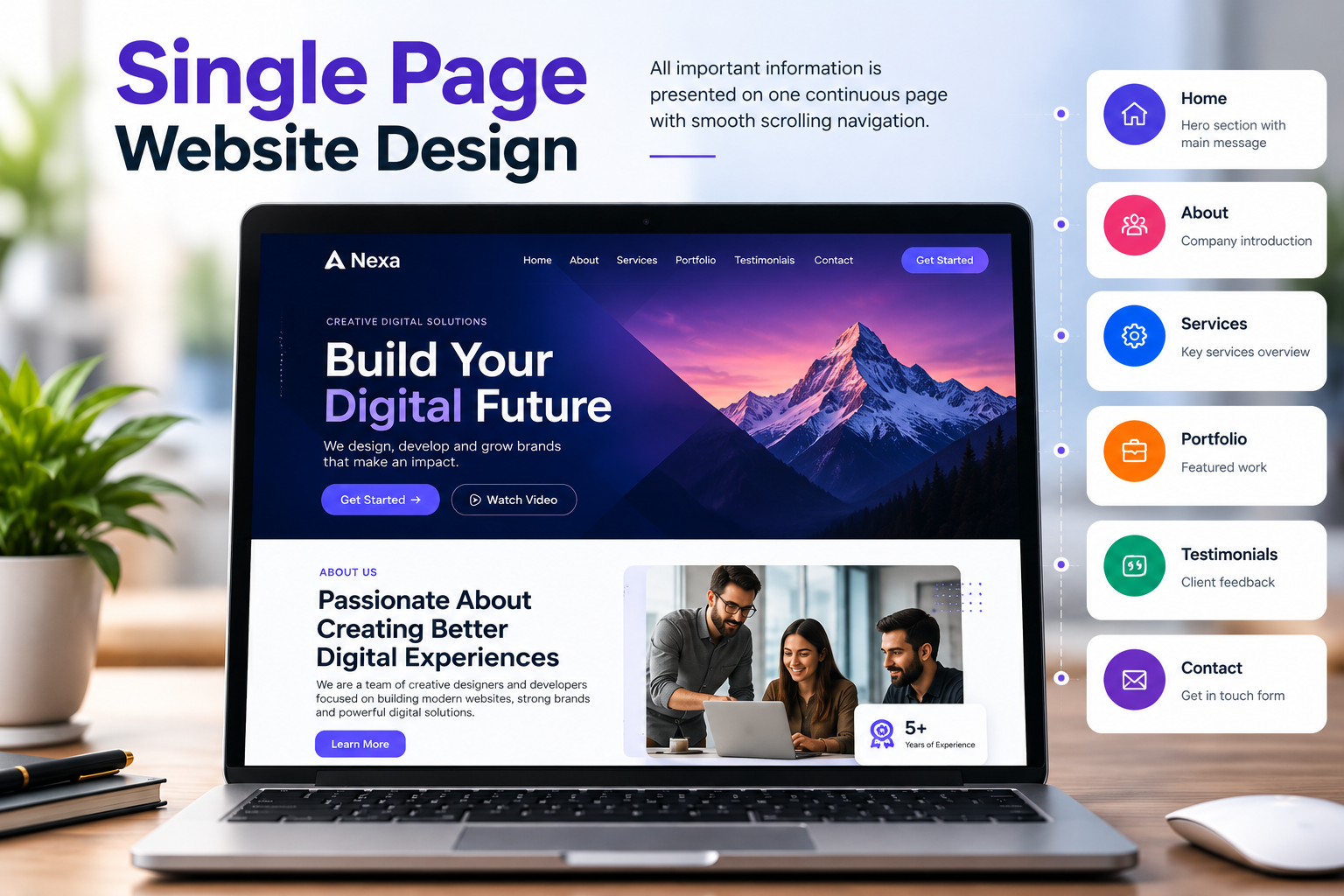 Single Page Website Design - Expert Design Hub